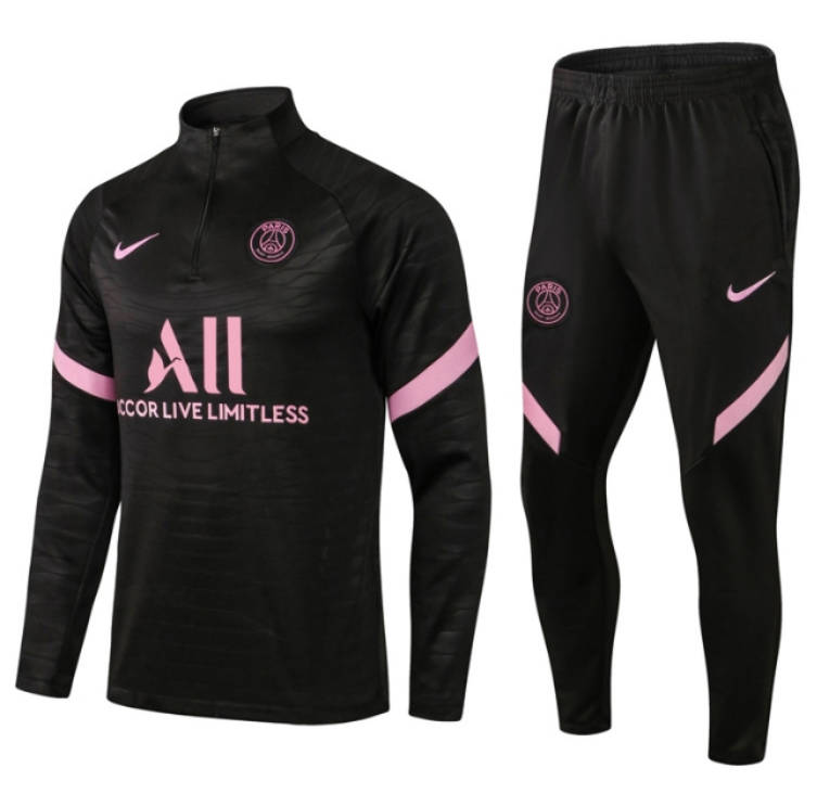 PSG Pink Black Training Suits Sweatshirt with Pants 2020/21